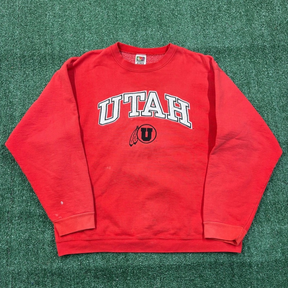 Vintage 90s Fruit of the Loom University of Utah Utes Crewneck Sweater